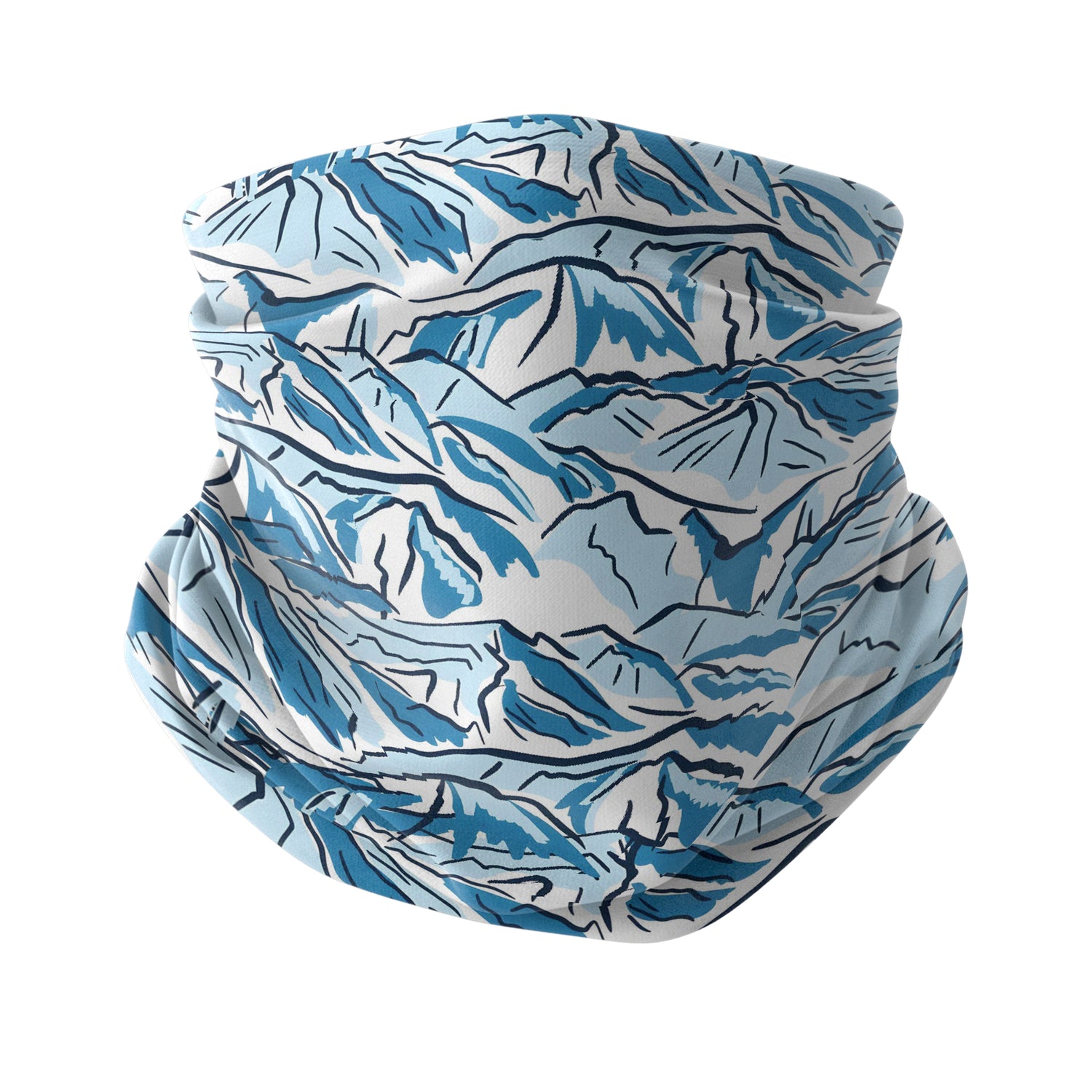 Blue Alpine Pattern Multipurpose Neck Gaiter | Unisex Outdoor Neck Gaiter Bandana