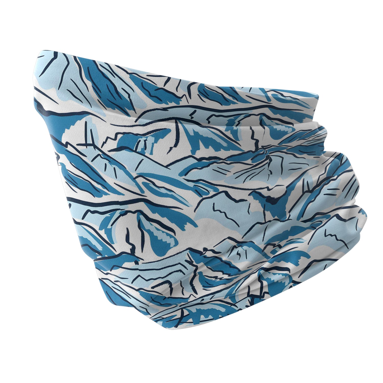 Blue Alpine Pattern Multipurpose Neck Gaiter | Unisex Outdoor Neck Gaiter Bandana