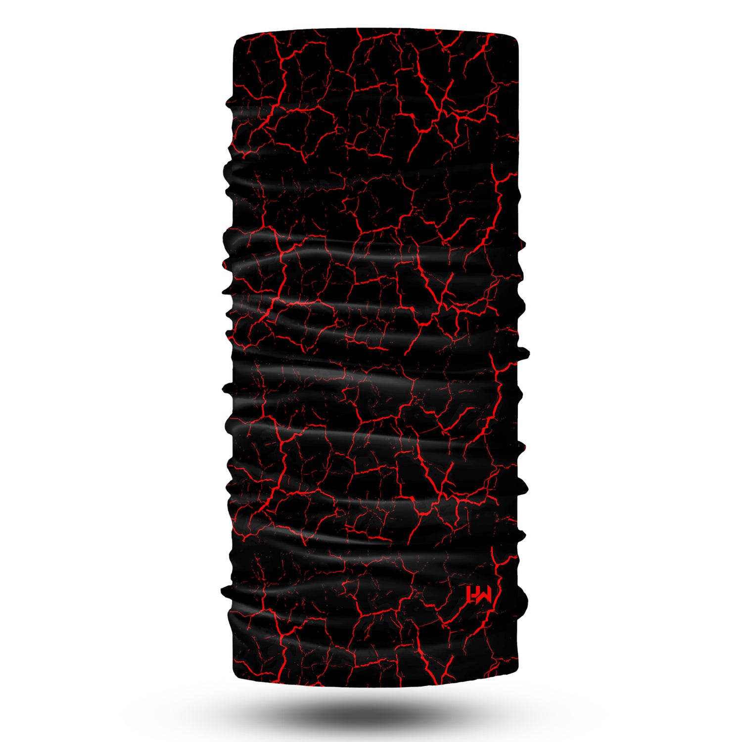 Black Volcanic Red Pattern Multi-Purpose Neck Gaiter | Unisex Neck Gaiter Headwear