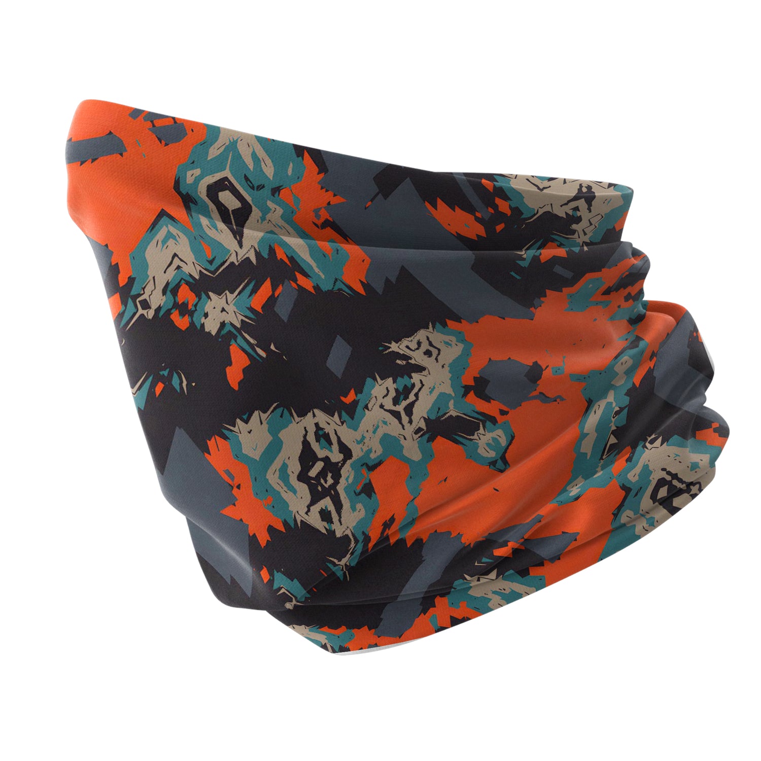 Neon Glitch Desenli Çok Amaçlı Boyunluk | Unisex Neck Gaiter Headwear