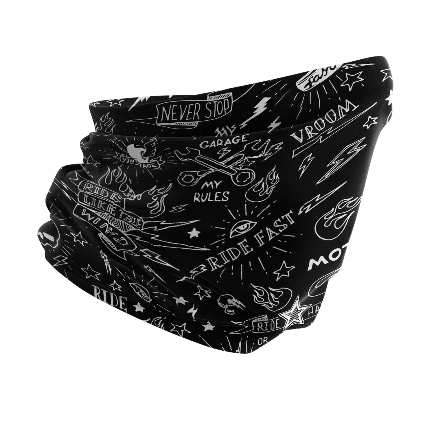 Garage Spirit Pattern Multi-Functional Neck Gaiter | Unisex Neck Gaiter Headwear