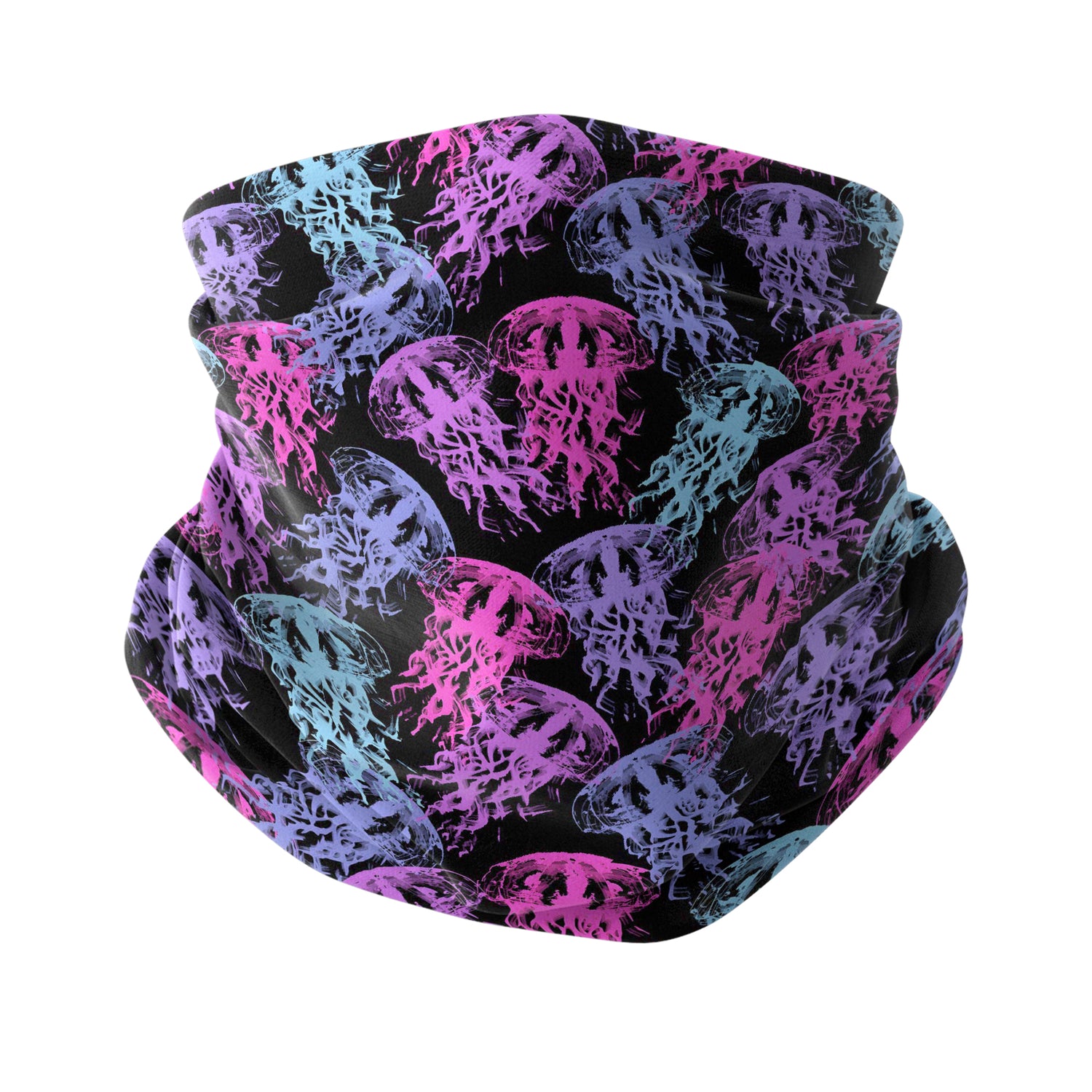 Colorful Electric Jellyfish Neck Gaiter Unisex Neck Gaiter Headwear Outdoor Sports
