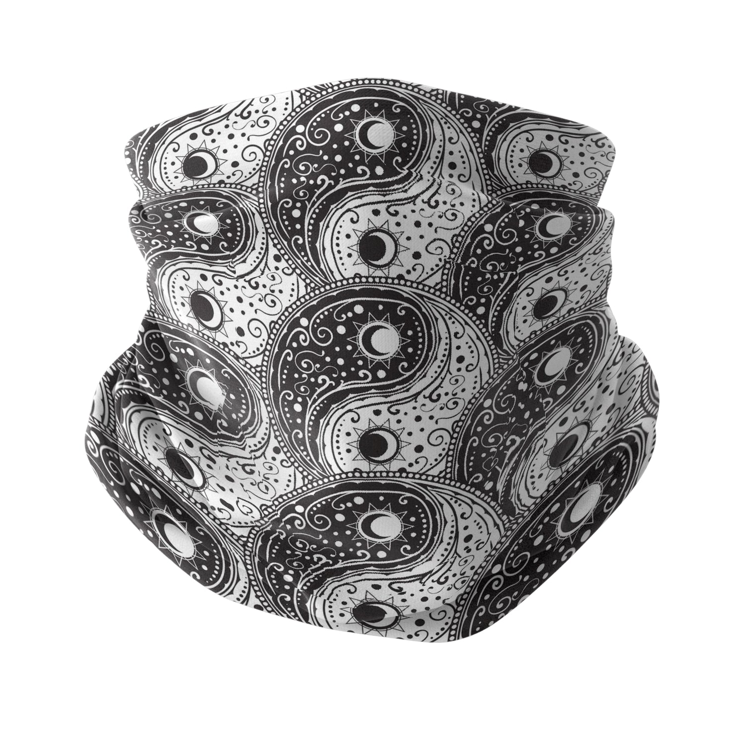 Zen Dengesi Yin Yang Şal Desen Boyunluk Unisex Neck Gaiter Headwear Outdoor Spor
