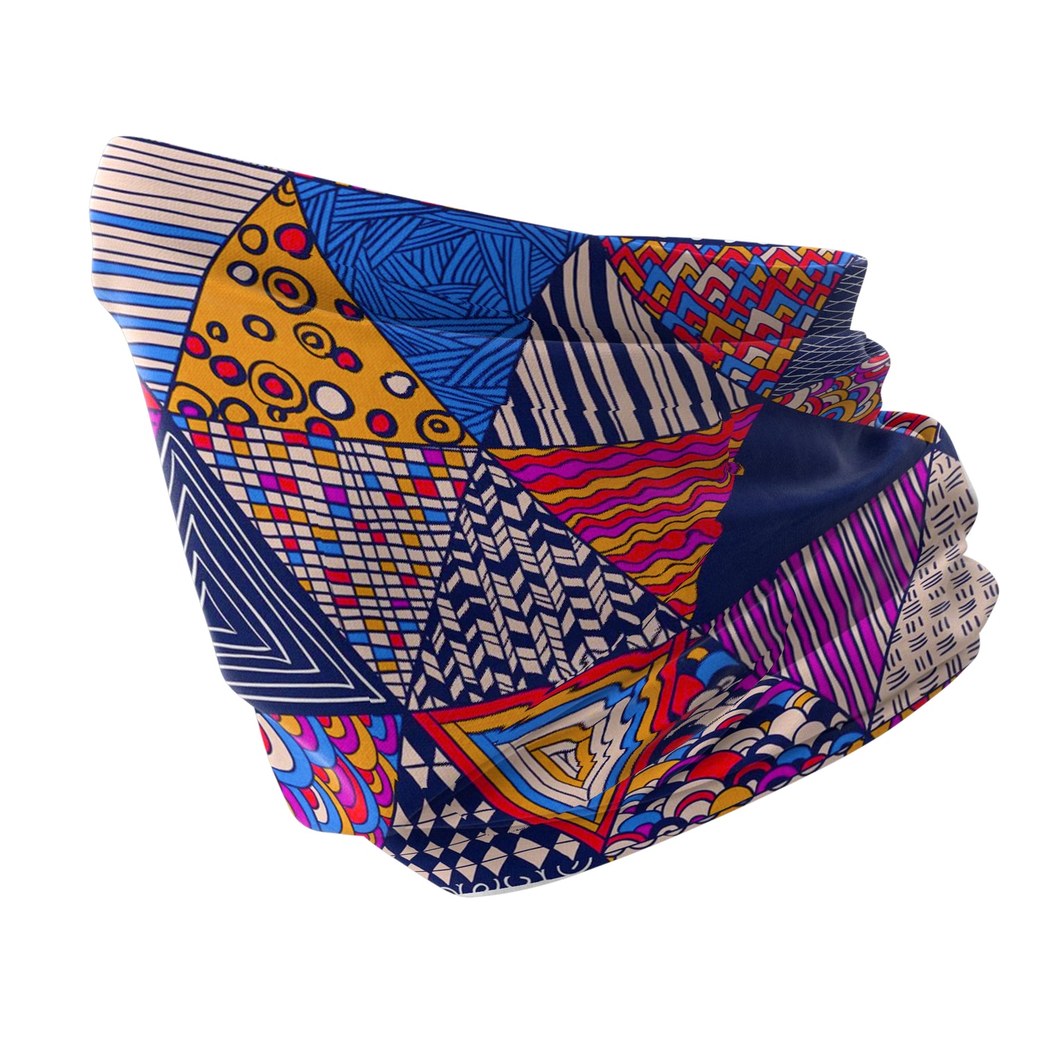 Colorful Mosaic Doodle Neck Gaiter Unisex Headwear Outdoor Sports