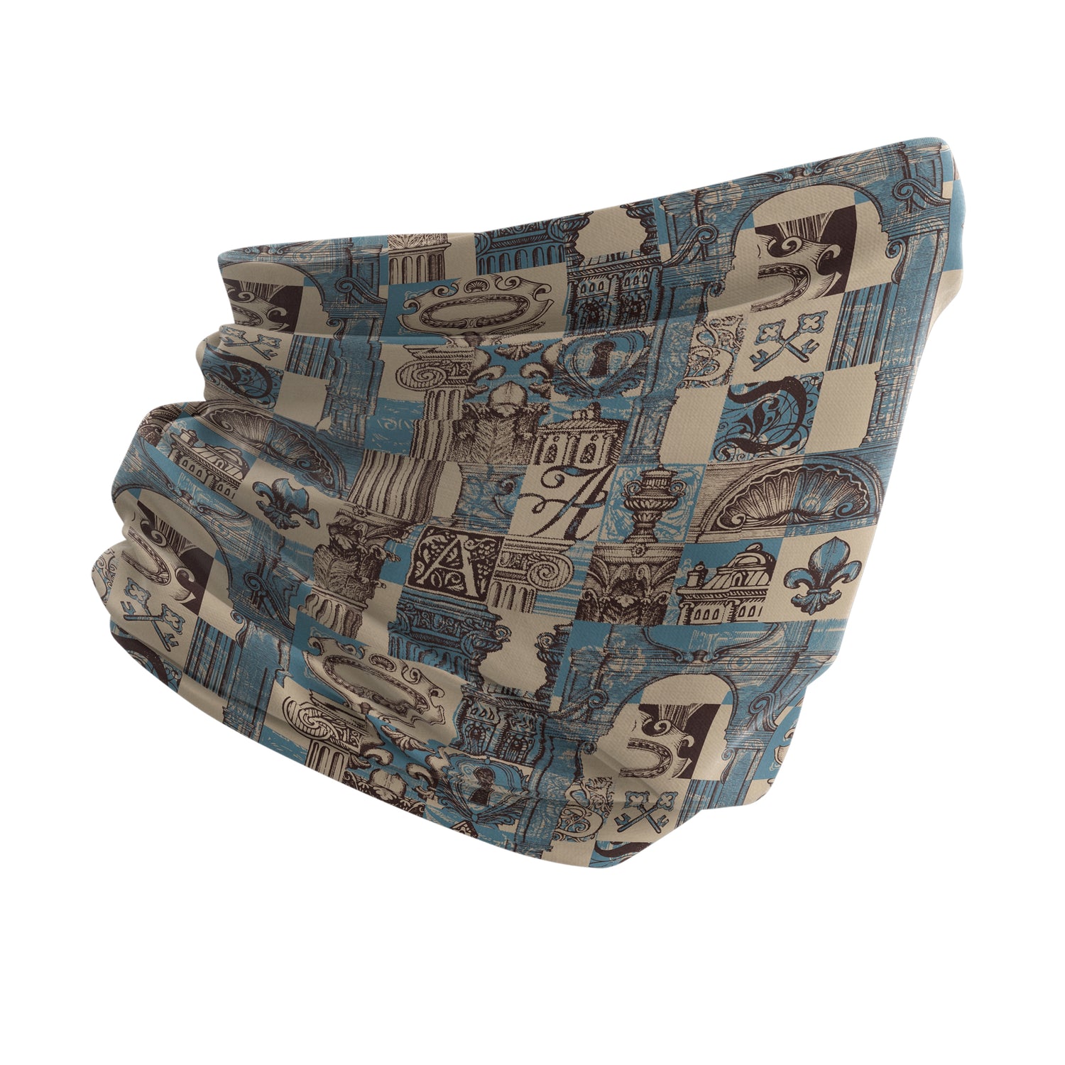 Blue Alpine Pattern Multipurpose Neck Gaiter | Unisex Outdoor Neck Gaiter Bandana