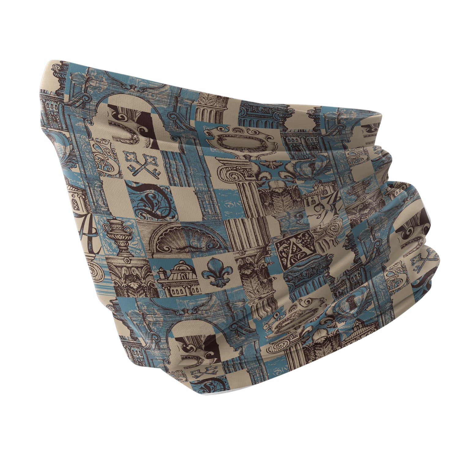 Blue Alpine Pattern Multipurpose Neck Gaiter | Unisex Outdoor Neck Gaiter Bandana