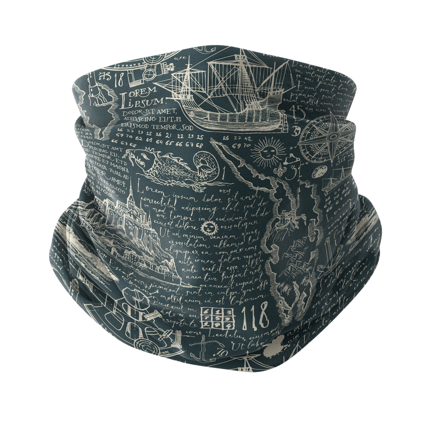 Mariner Compass Neck Gaiter – Nautical Series Unisex Bandana Boyunluk