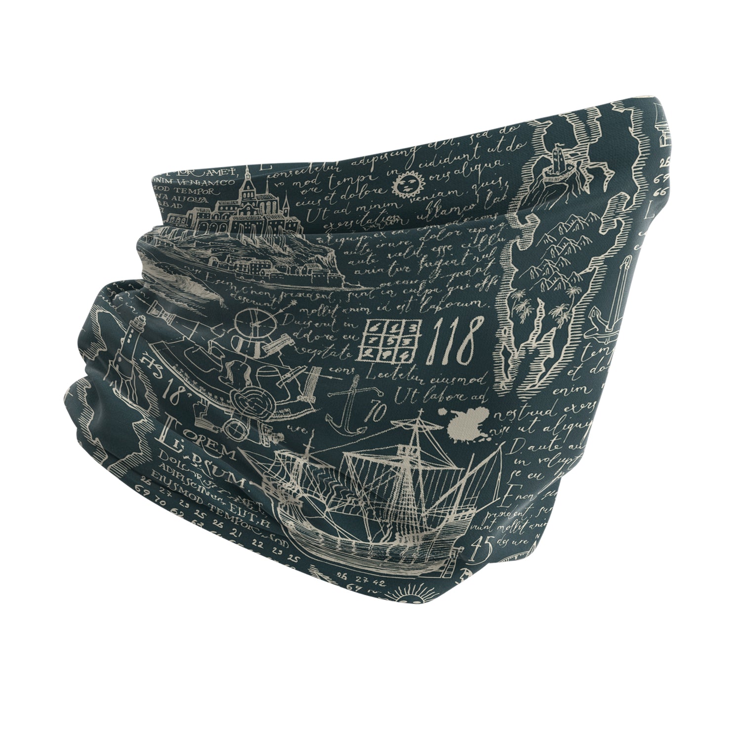 Blue Alpine Pattern Multipurpose Neck Gaiter | Unisex Outdoor Neck Gaiter Bandana