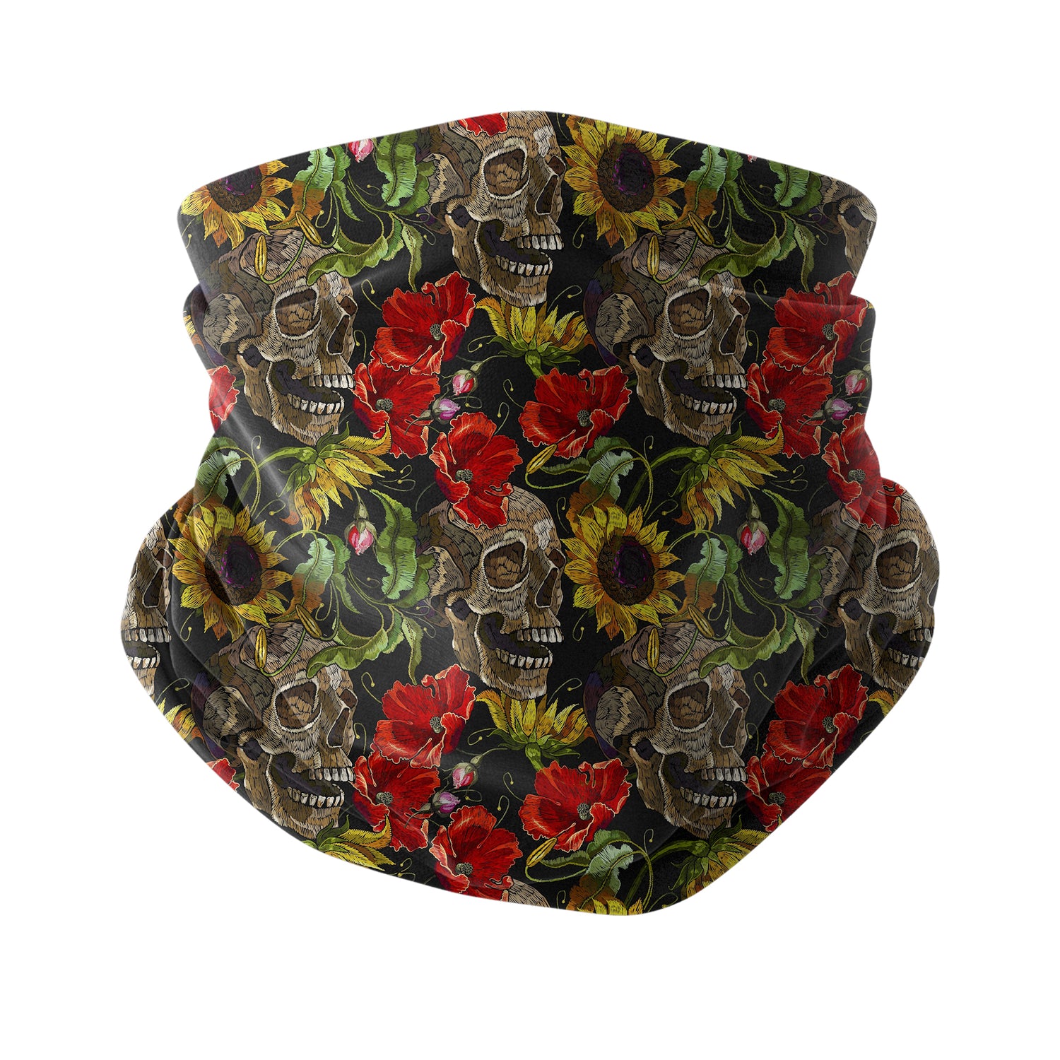 Skull Shadow Flame Neck Gaiter – Dark Flame Series Unisex Bandana Boyunluk
