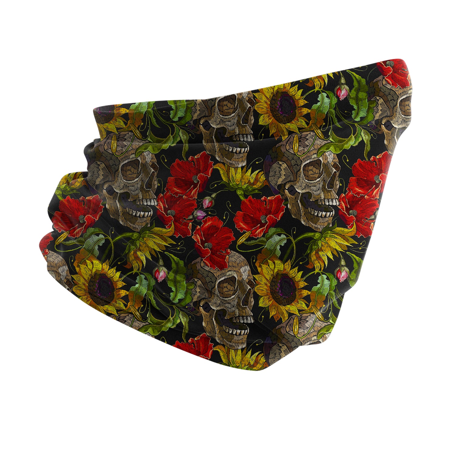 Skull Shadow Flame Neck Gaiter – Dark Flame Series Unisex Bandana Boyunluk