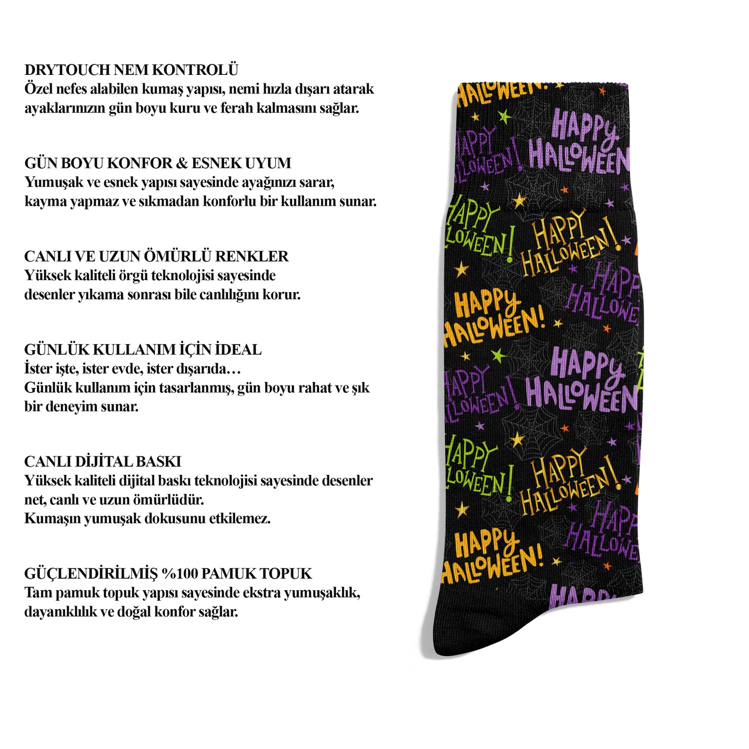 Halloween Socks Digitally Printed Unisex Ankle Socks – Breathable DRY TOUCH® Performance Series
