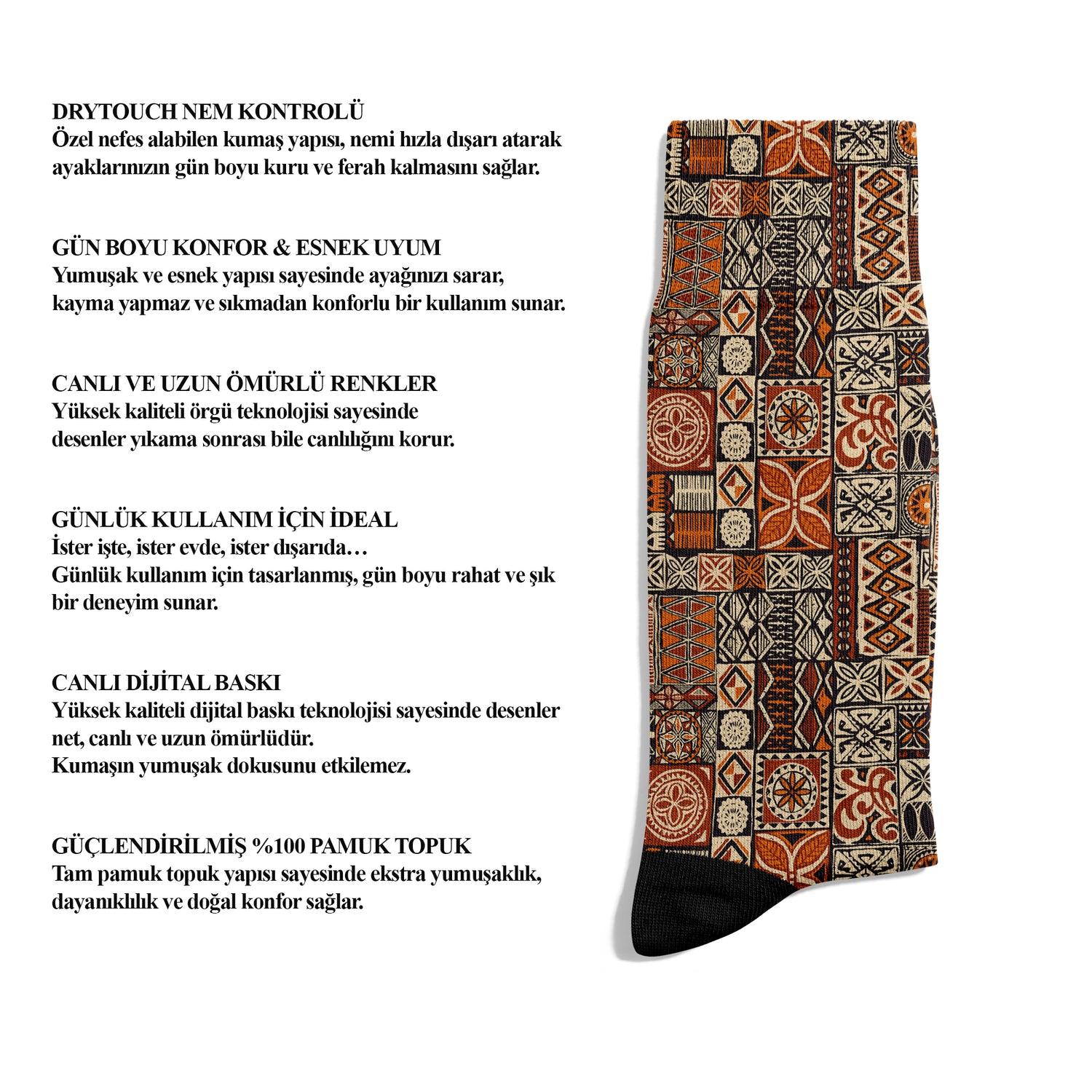 Authentic Design Sock Digital Printed Unisex – Breathable Performance Series