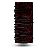 Black Volcanic Red Pattern Multi-Purpose Neck Gaiter | Unisex Neck Gaiter Headwear
