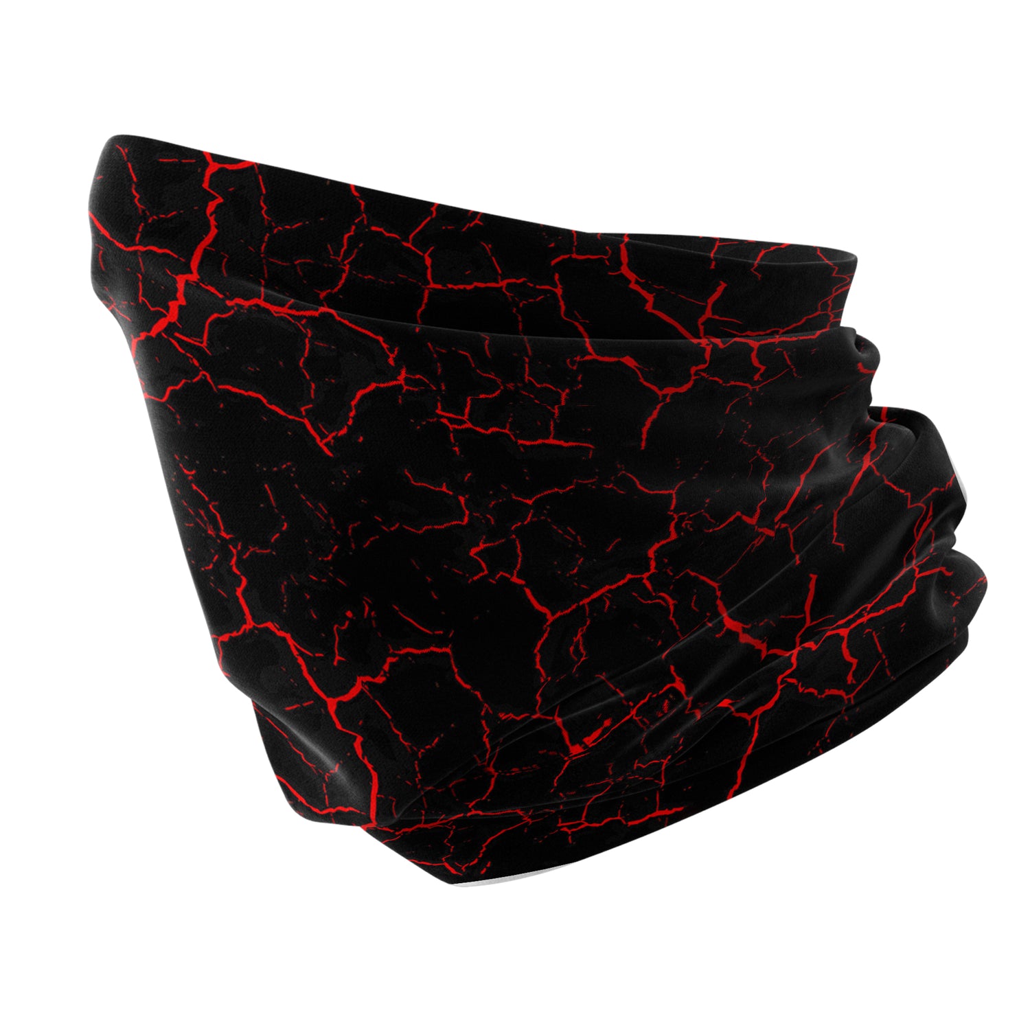 Black Volcanic Red Pattern Multi-Purpose Neck Gaiter | Unisex Neck Gaiter Headwear