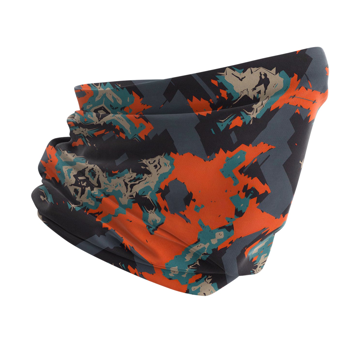 Neon Glitch Desenli Çok Amaçlı Boyunluk | Unisex Neck Gaiter Headwear