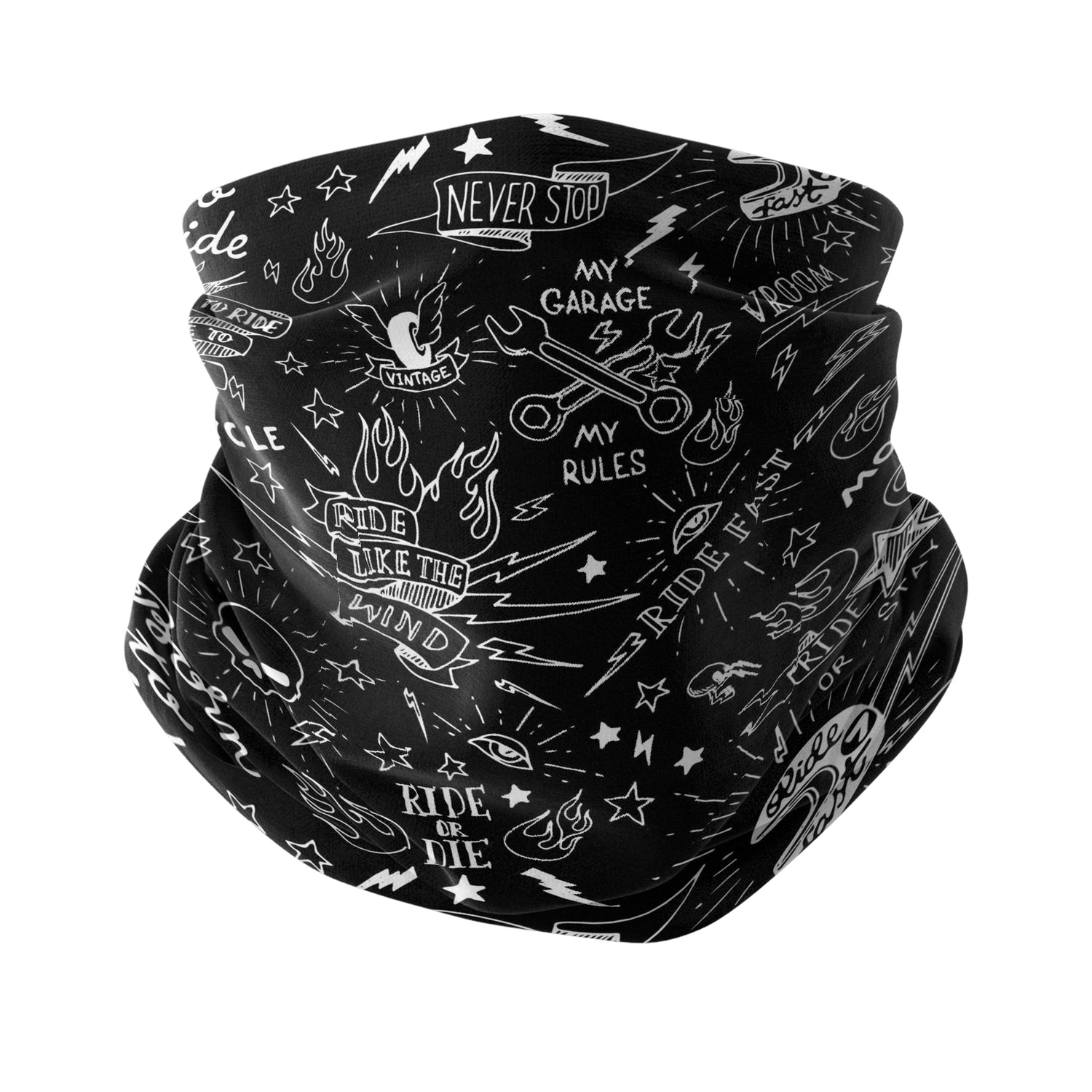 Garage Spirit Pattern Multi-Functional Neck Gaiter | Unisex Neck Gaiter Headwear