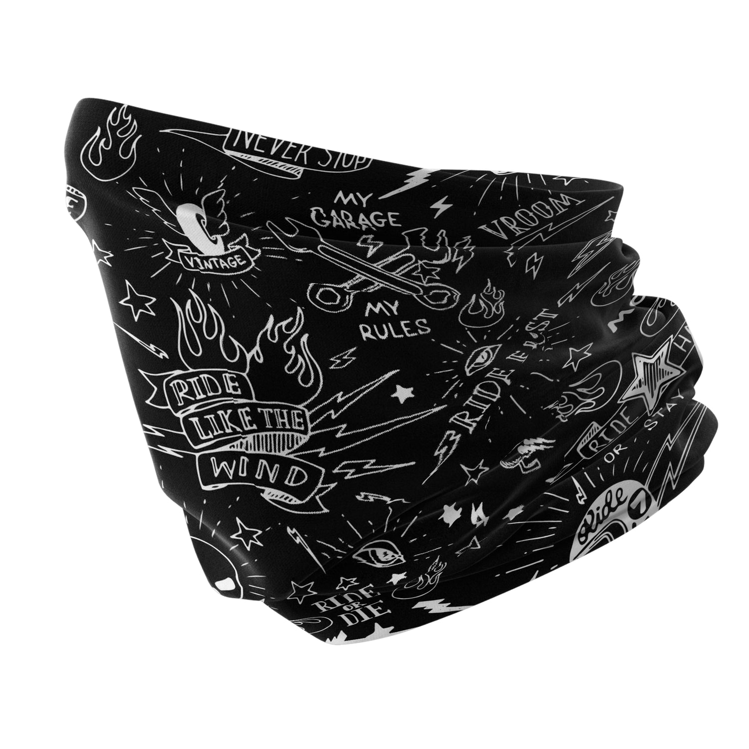 Garage Spirit Pattern Multi-Functional Neck Gaiter | Unisex Neck Gaiter Headwear
