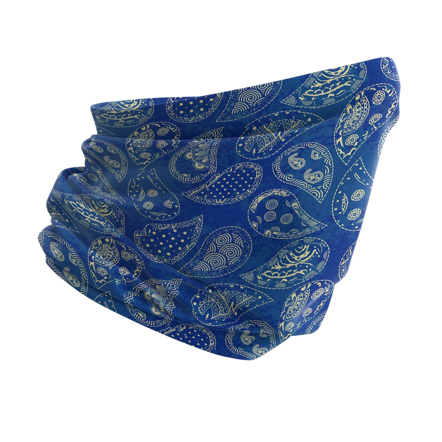 Indigo Shawl Pattern Neck Gaiter Unisex Neck Gaiter Headwear Outdoor Sports