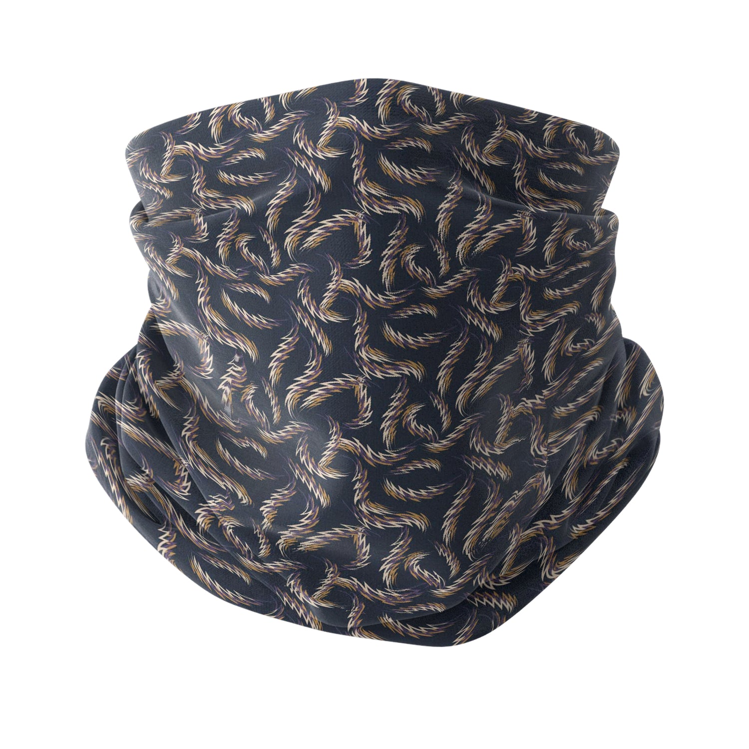 Dark Background Gold Mane Neck Gaiter Unisex Neck Gaiter Headwear Outdoor Sports
