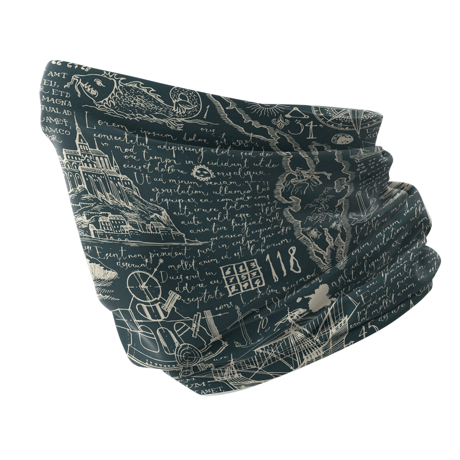Blue Alpine Pattern Multipurpose Neck Gaiter | Unisex Outdoor Neck Gaiter Bandana
