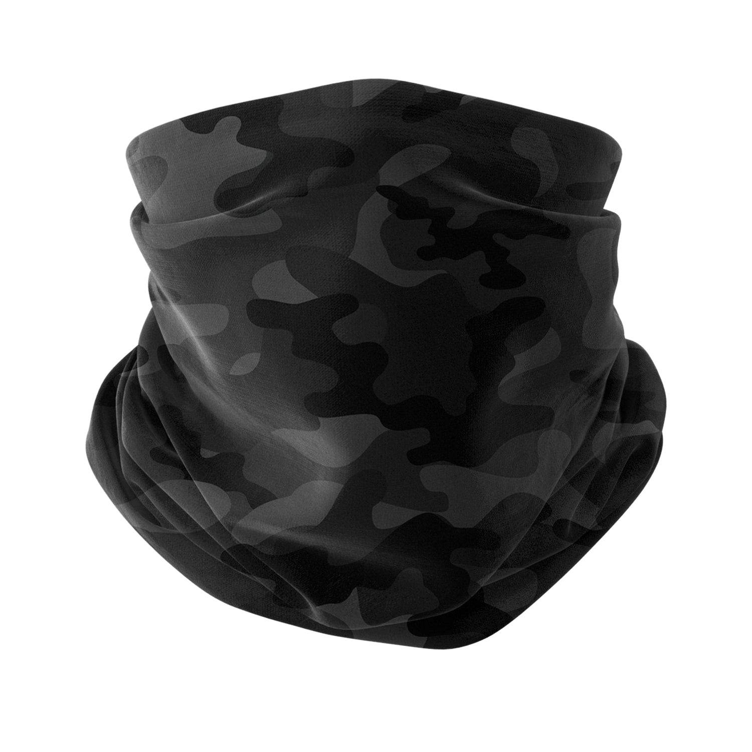 Blackout Camo Neck Gaiter – Dark Tactical Series Unisex Bandana Boyunluk