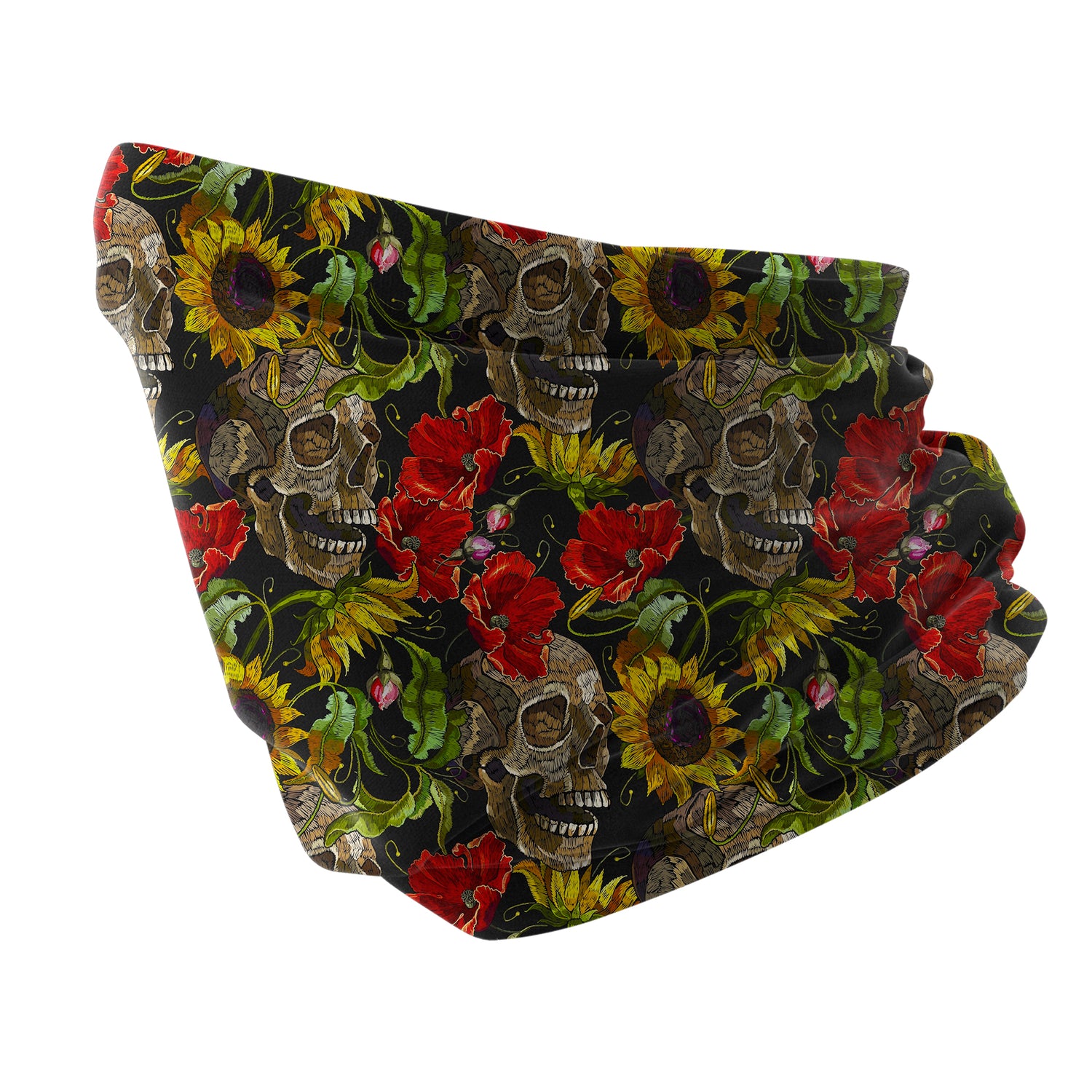 Skull Shadow Flame Neck Gaiter – Dark Flame Series Unisex Bandana Boyunluk
