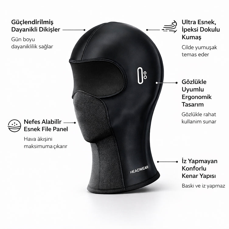 Headwear Premium Cool Touch Black Balaclava