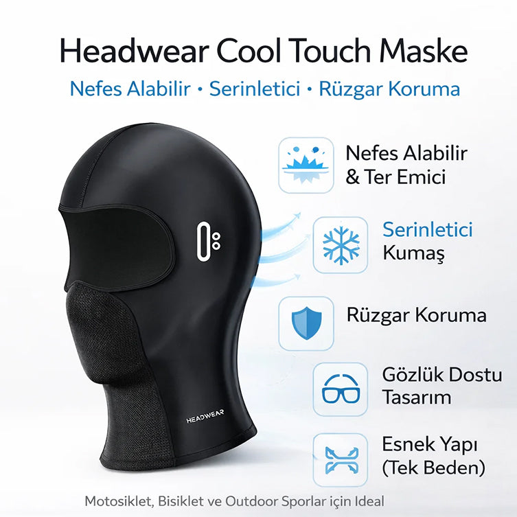 Headwear Premium Cool Touch Black Balaclava