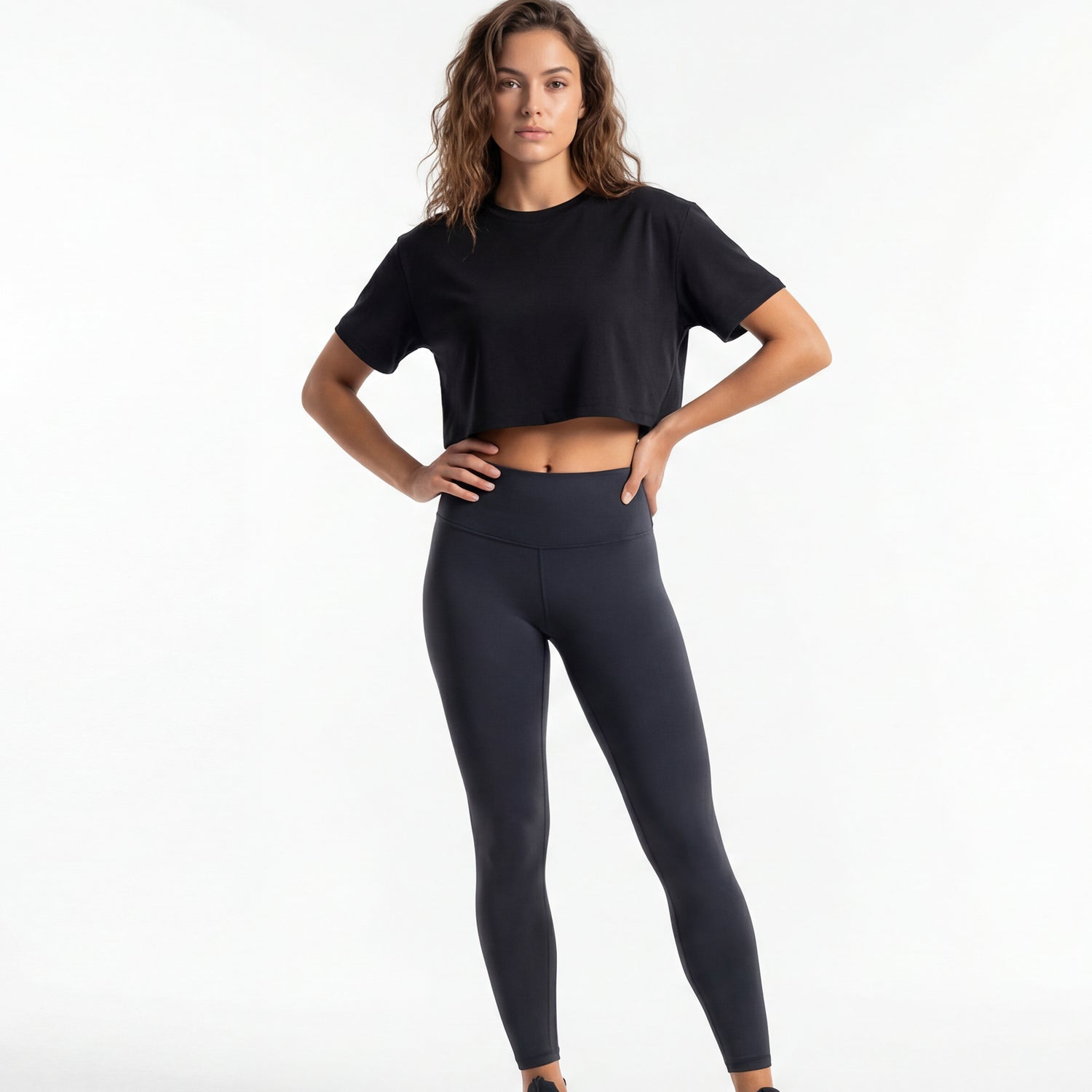 Headwear Siyah Oversize Kadın Crop Top