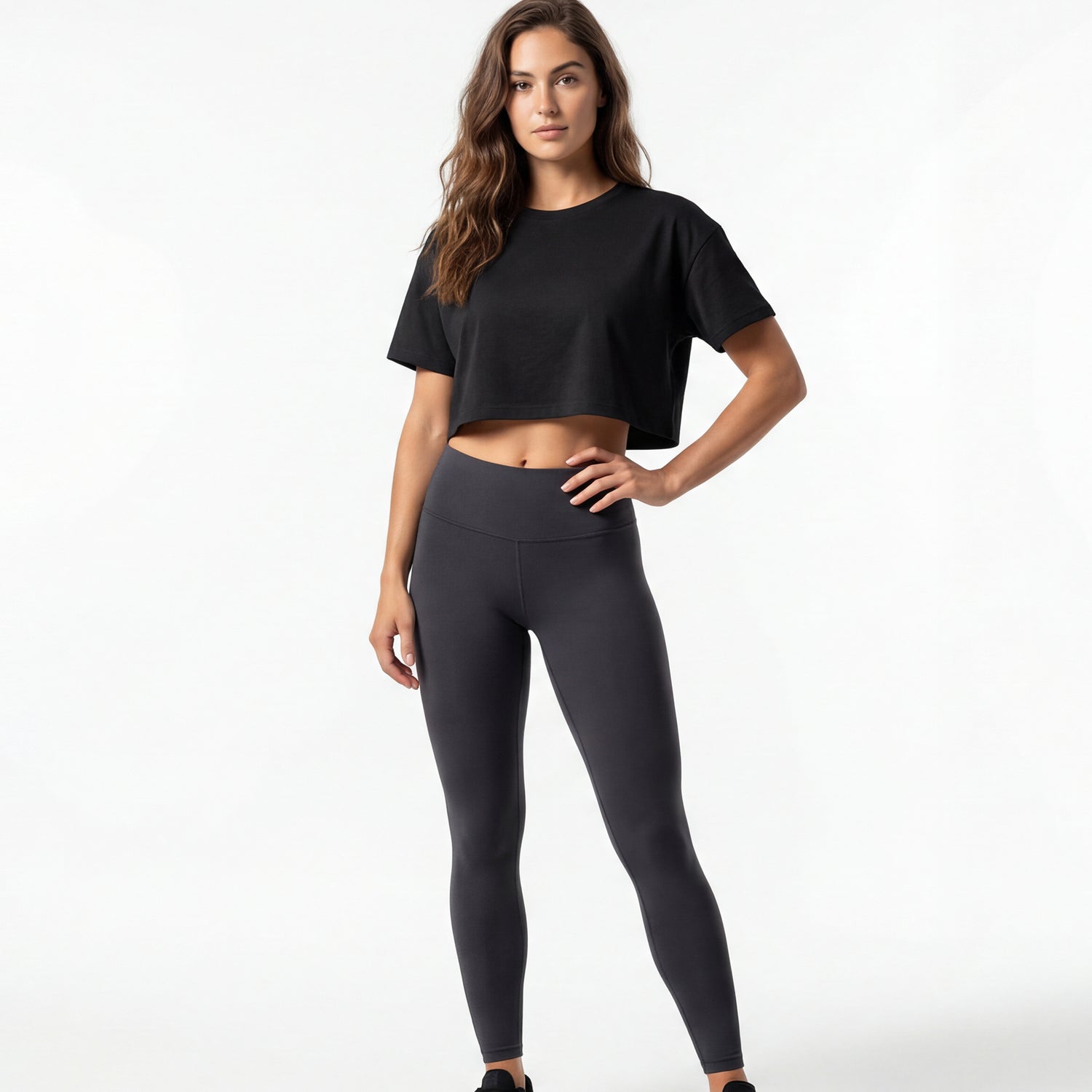 Headwear Siyah Oversize Kadın Crop Top