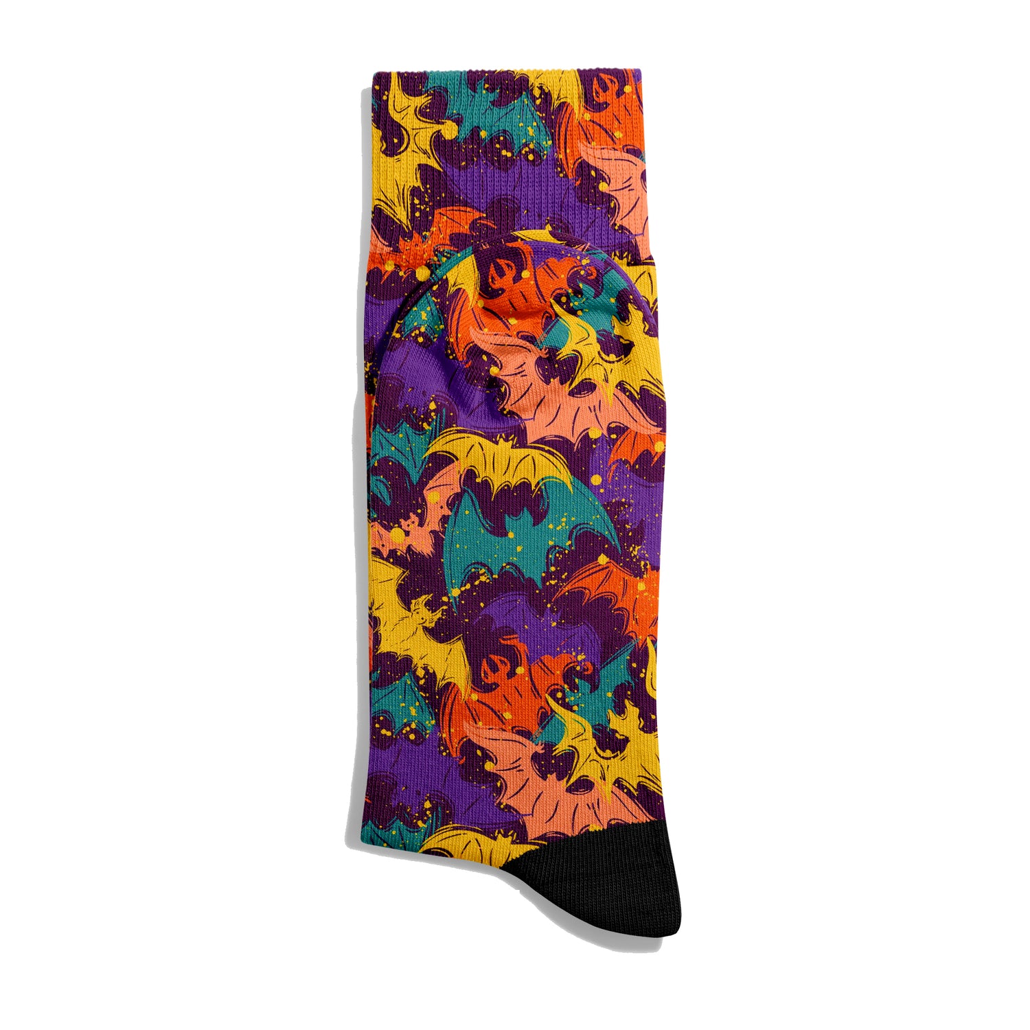 Bat Patterned Psychedelic Ankle Socks Digital Printed Unisex – DRY TOUCH® Performance Socks