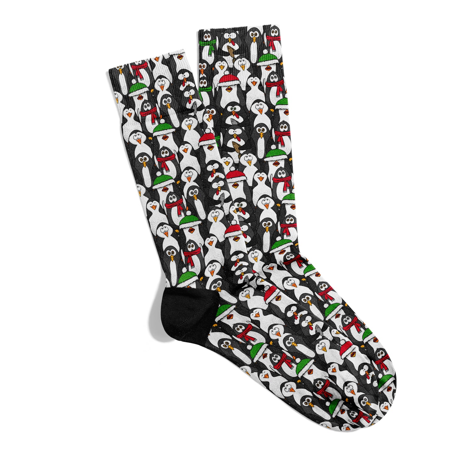 Penguin Winter Themed Digitally Printed Unisex Ankle Socks – DRY TOUCH® Performance Socks
