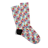 Flowered Skull Design Ankle Socks Digital Print Unisex – DRY TOUCH® Performance Socks