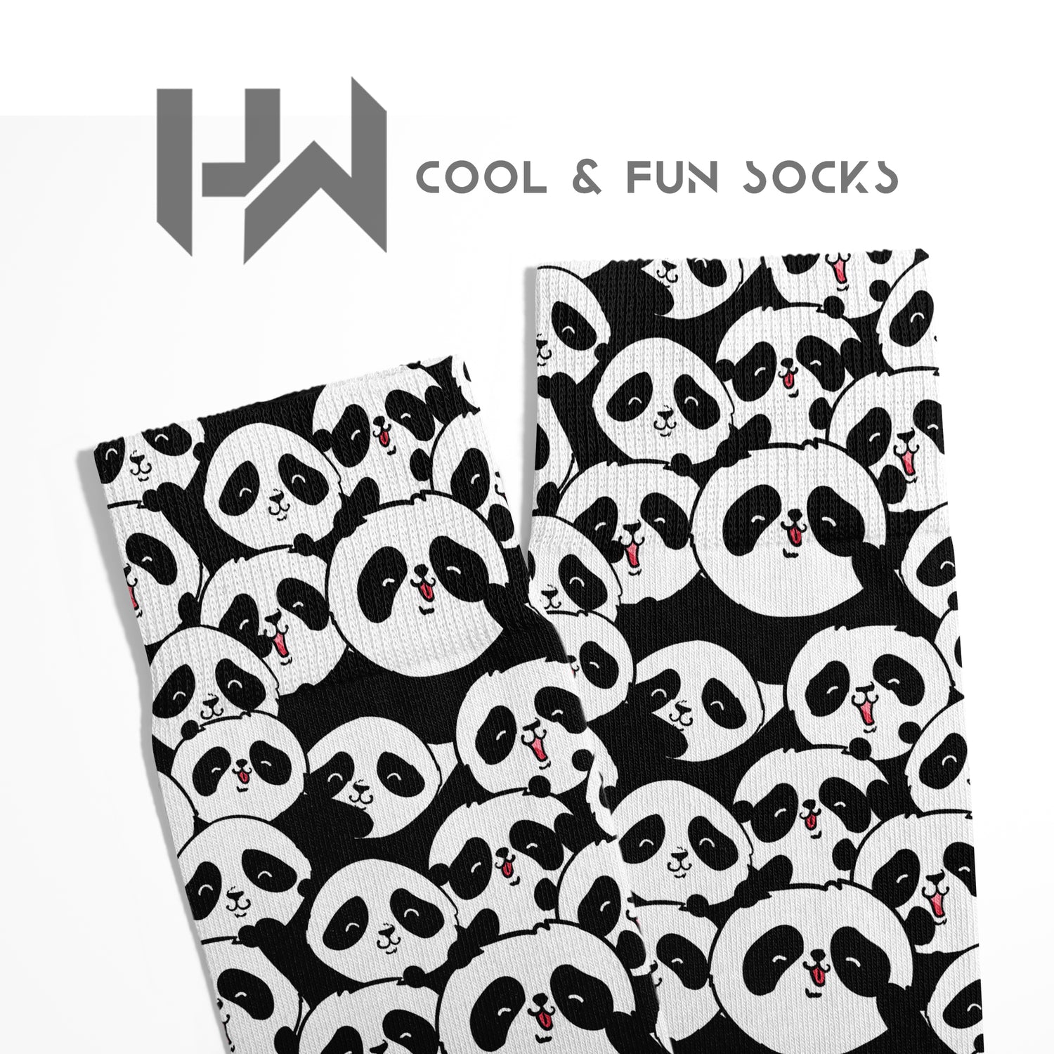 Panda Flock Patterned Ankle Socks Digital Print Unisex – Breathable Performance Series