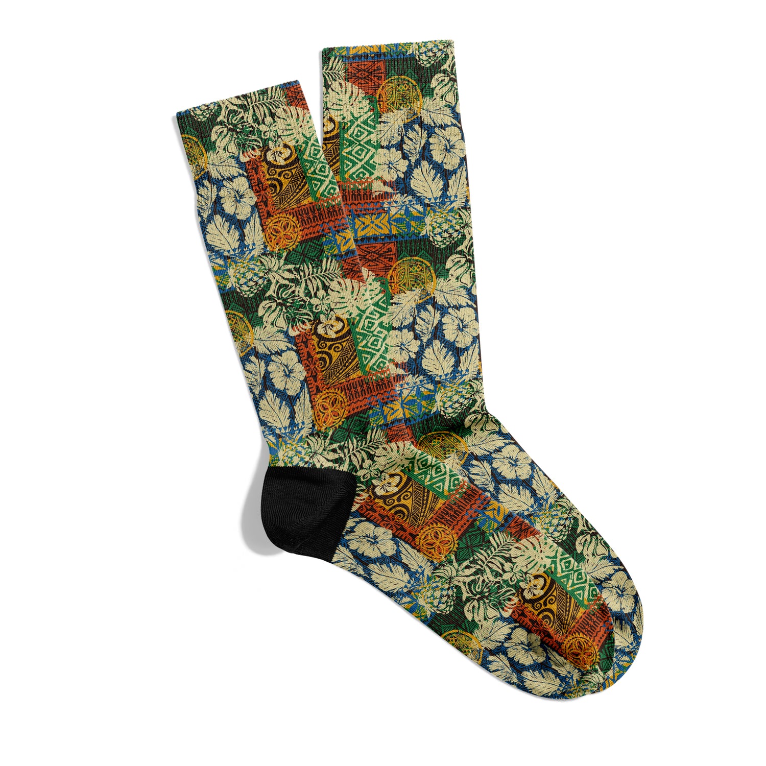Tropical Forest and Hawaii Inspired Summer Sock Digital Print Unisex – Breathable Performance Series
