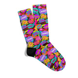 Emoji and Message Bubble Themed Dynamic Ankle Socks Digital Printed Unisex – Breathable Performance Series
