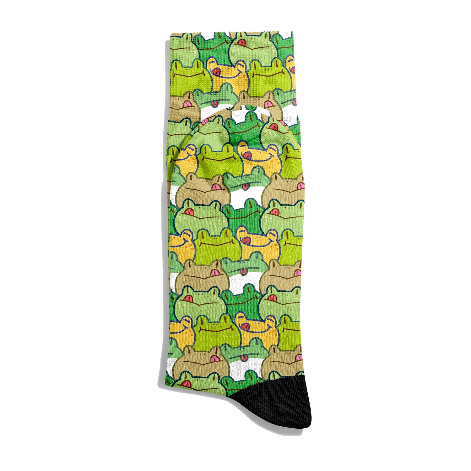 Cheerful Frog Pack Cute Character Design Ankle Socks Digital Printed Unisex – Breathable Performance Series