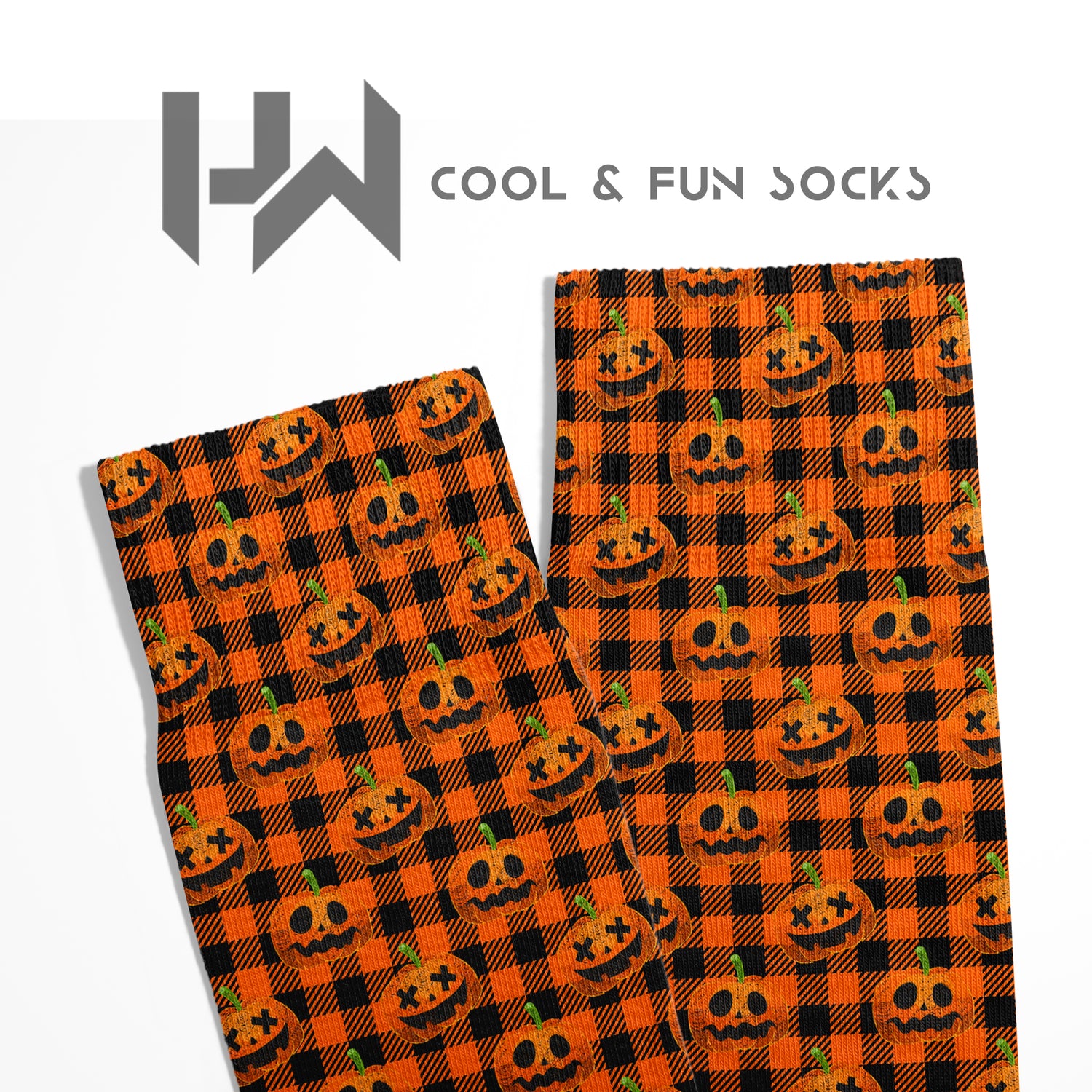 Balkabağı Desenli Klasik Pötikare Tasarım Soket Çorap Dijital Baskılı Unisex – Nefes Alabilir Performans Serisi