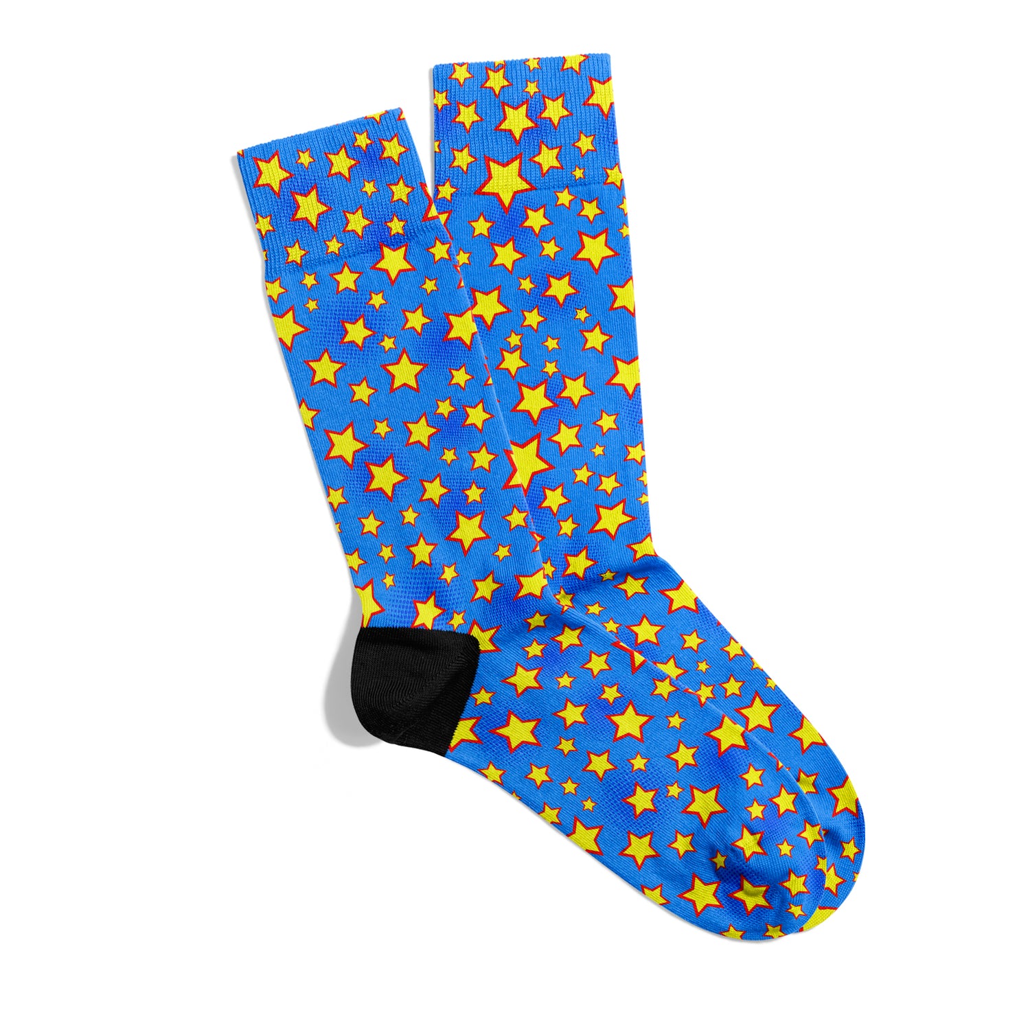 Sky Blue Dynamic Socket Socks with Bright Star Pattern Digitally Printed Unisex – Breathable Performance Series