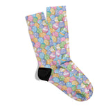 Spring Delight Colorful Egg Patterned Ankle Socks Digital Print Unisex – Breathable Performance Series