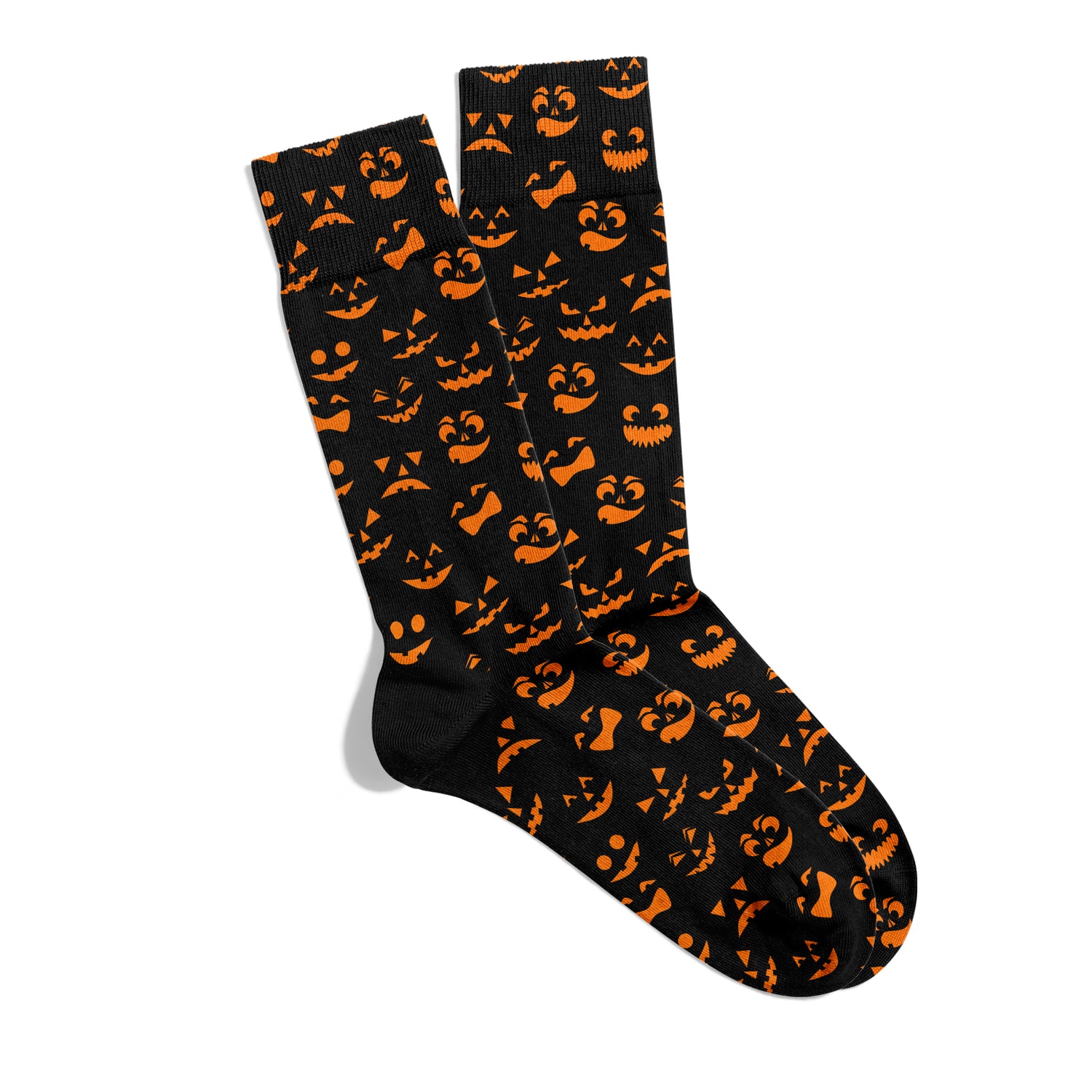 Smiling Pumpkin Face Halloween Ankle Socks Digitally Printed Unisex – Breathable Performance Series