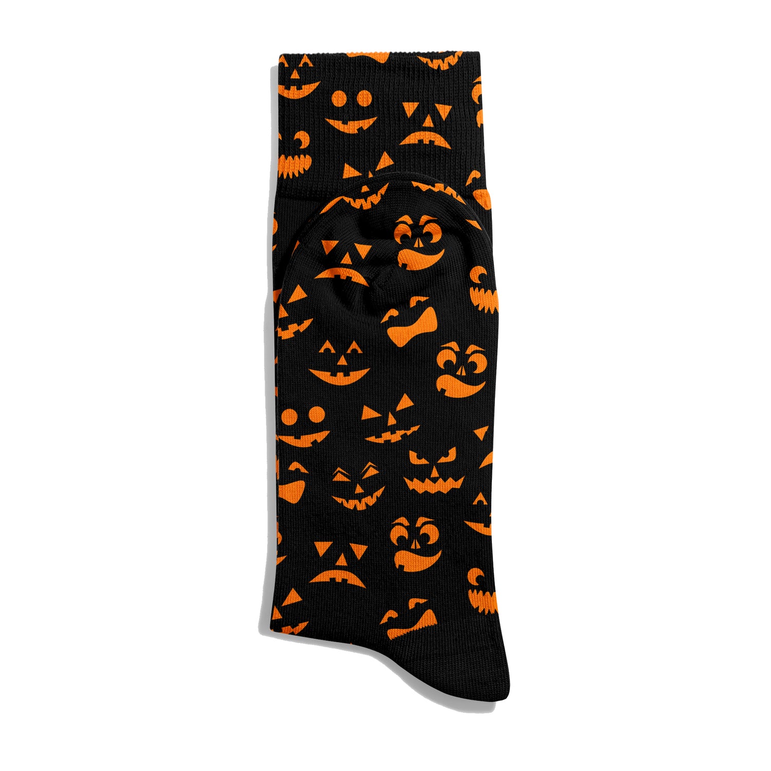 Smiling Pumpkin Face Halloween Ankle Socks Digitally Printed Unisex – Breathable Performance Series