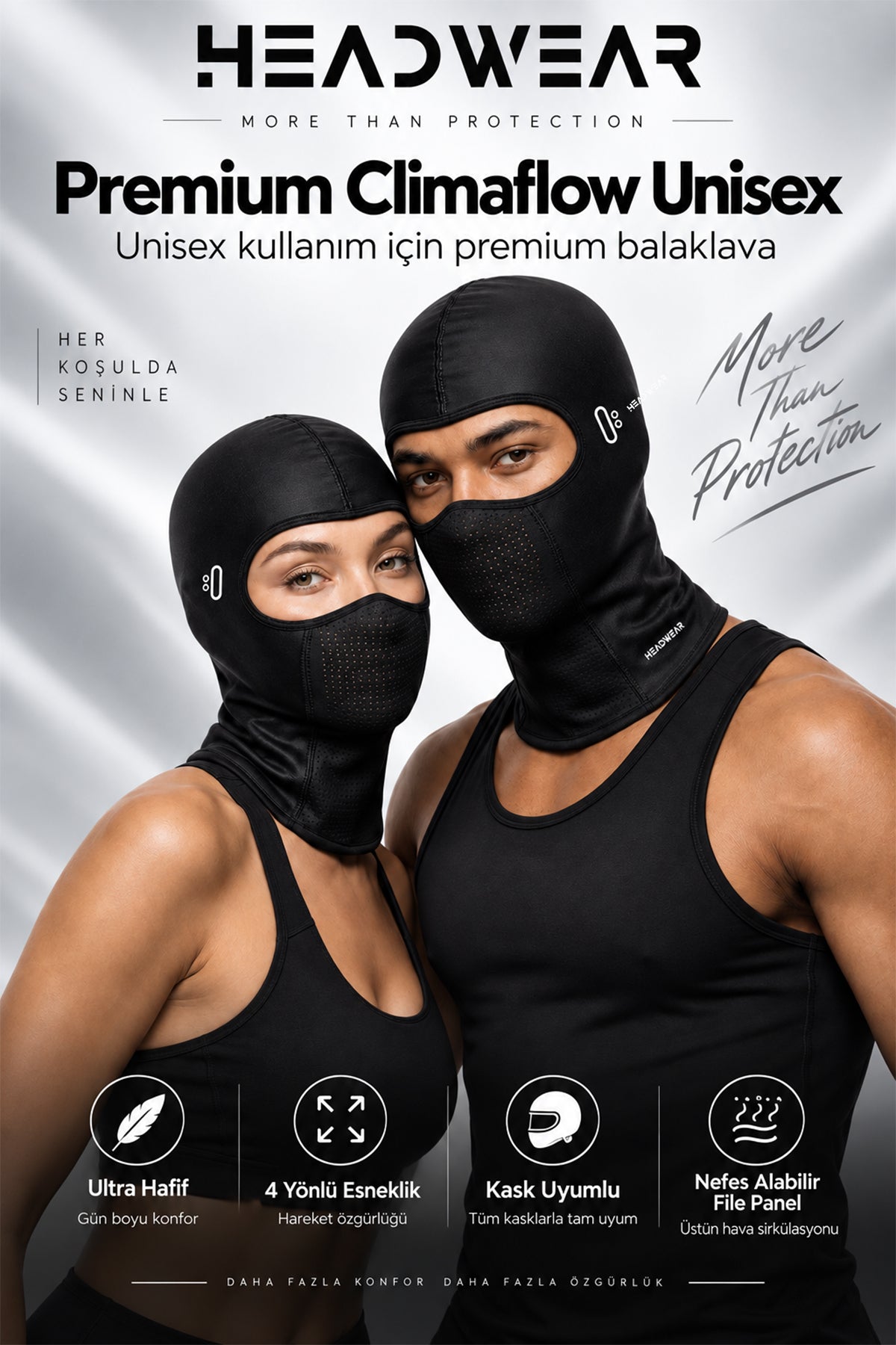 Headwear Premium Cool Touch Black Balaclava