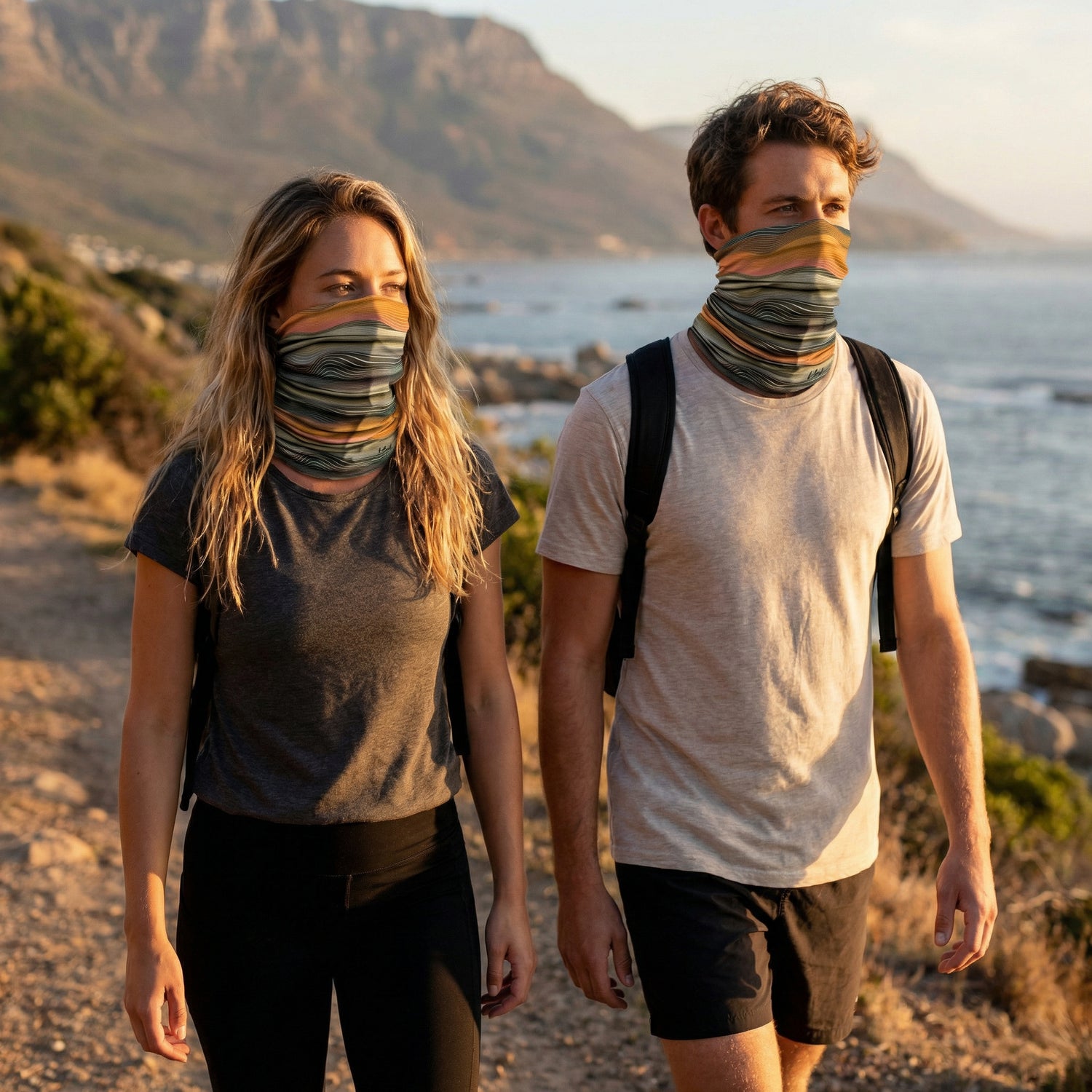 Desert Wave Pattern Multipurpose Neck Gaiter | Outdoor Bandana & Neck Gaiter