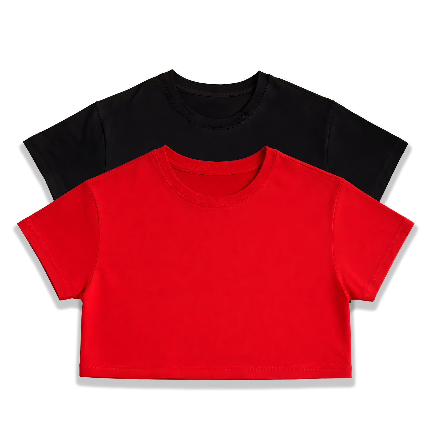 Headwear Oversize Kadın Crop Top 2’li Paket (Kırmızı & Siyah)